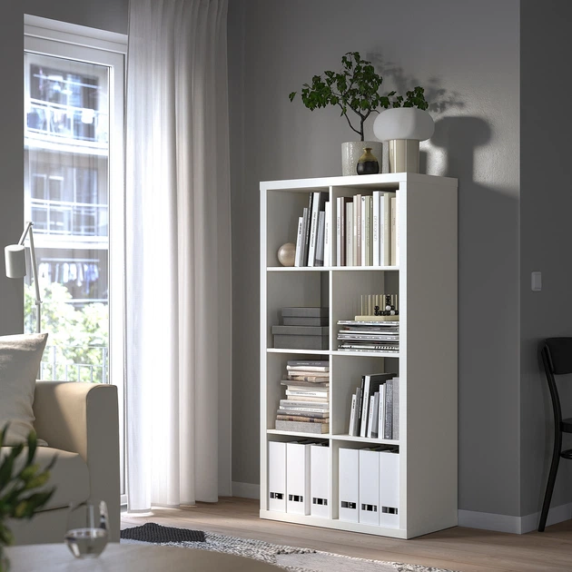 Стеллаж IKEA KALLAX белый 8 ячеек 802.758.87 – купить онлайн на