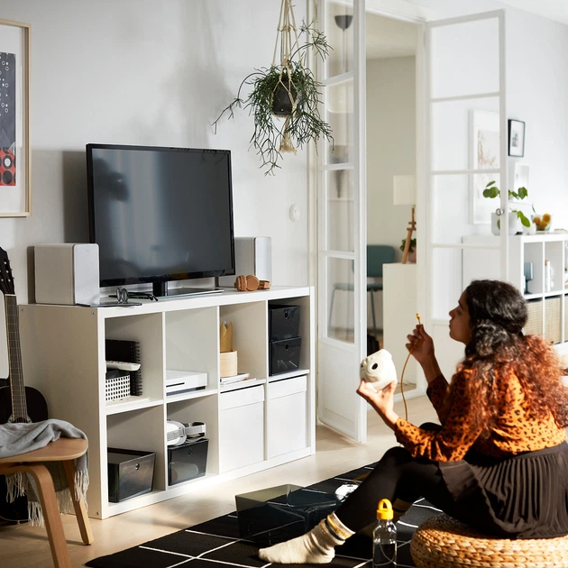Стеллаж IKEA KALLAX белый 8 ячеек 802.758.87 – купить онлайн на