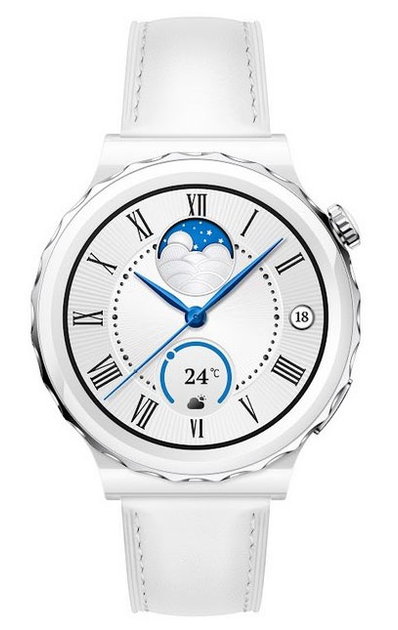 Смарт-часы Huawei Watch GT 3 Pro Ceramic 43mm White Leather (55028825 ...