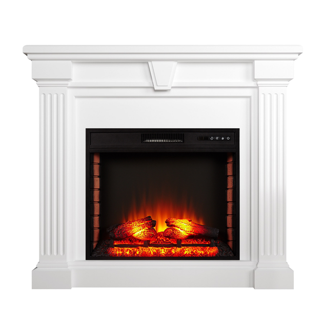 Камин из МДФ и электрокамин 28 дюймов каминокомплект Glory FN 0128 белый Aristocrat Decor - изображение 6