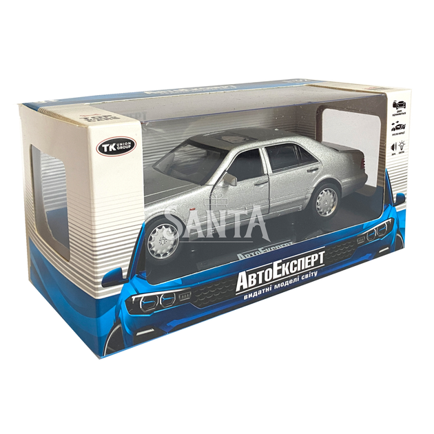 Игрушечная машинка металлическая Mercedes-Bens W140 (Мерседес-Бенц W140) «АвтоЕксперт», серая, батар., свет, звук, откр.двери, инерция, от 3 лет, 15*6*5 (LF-43189) - изображение 8