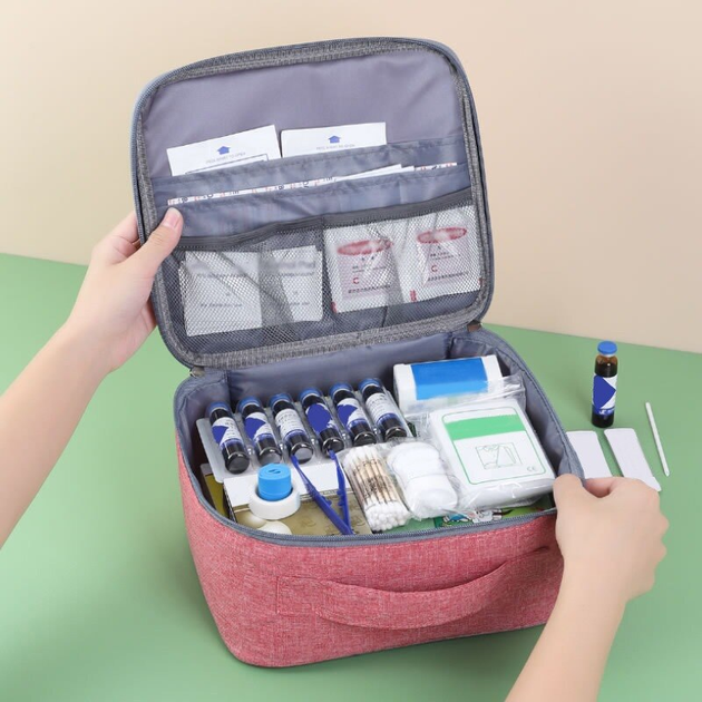Аптечка сумка органайзер для медикаментів для подорожей для дому 25х22х12 см (473524-Prob) Синій - зображення 2