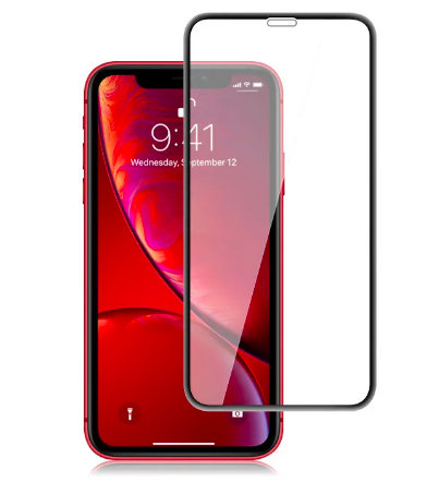 Загартоване скло на Iphone XR / Повне покриття / Чорна рамка - Фото 1 Загартоване скло на Iphone XR / Повне покриття / Чорна рамка - зображення 1