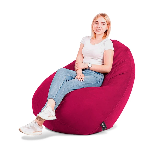Кресло-мешок SanchoBAG Груша Велюр L 130x90 см Raspberry Red (kmg1001-v114-l) - Фото 3 Кресло-мешок SanchoBAG Груша Велюр L 130x90 см Raspberry Red (kmg1001-v114-l) - изображение 3