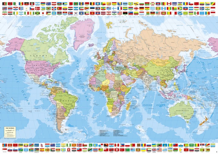 Puzzle Educa Mapa polityczna 1500 elementów (18500) - obraz 2