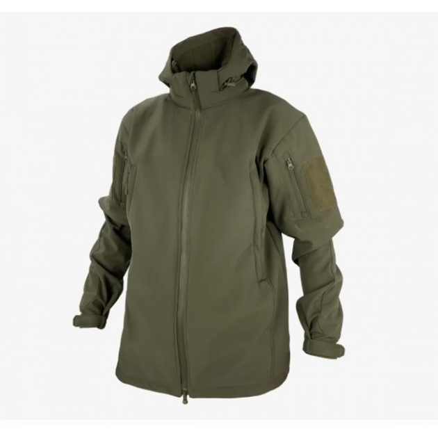 Військова тактична куртка Soft Shell весна - осінь ТТХ олива 48 р, зріст 176 - изображение 1