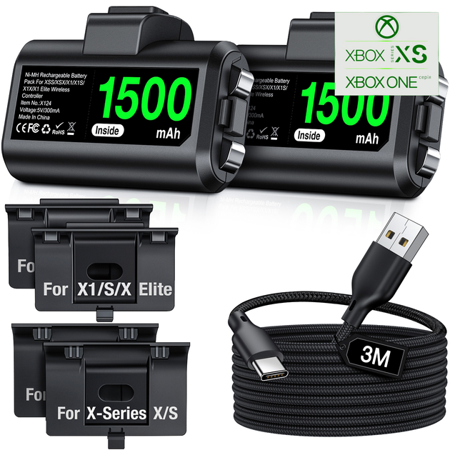 Аккумуляторная батарея 1500 mAh (2 шт.) и зарядный кабель BEBONCOOL 3м ...