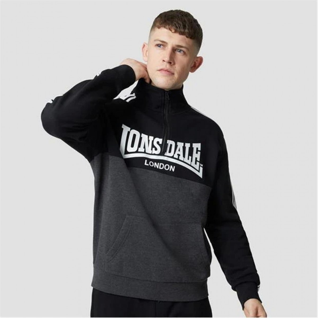 Толстовка Lonsdale Fully Loaded Zip Neck Black/Charcoal, XXL (52 ...