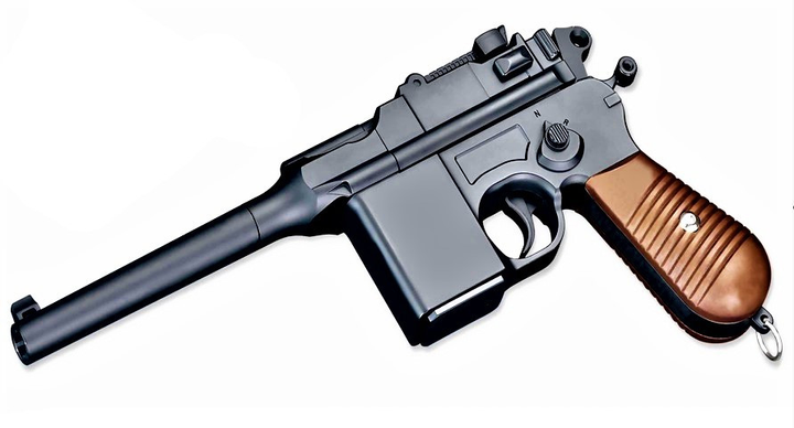 G12 Пистолет страйкбольный Маузер С 96 металл черный - зображення 1