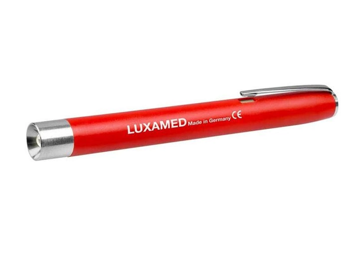 Ліхтарик медичний діагностичний Luxamed LED Червоний світлодіодний кишеньковий для діагностики очей та горла з кліпсою кнопкою Німеччина - зображення 1