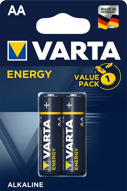 Батарейка Varta Energy AA BLI 2 шт (BAT-VAR-0002) - Фото 1 Батарейка Varta Energy AA BLI 2 шт (BAT-VAR-0002) - зображення 1