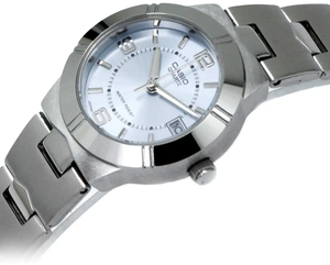 Женские наручные часы Casio LTP-1241D-2A Серебро\Голубой экран современная модель - изображение 8