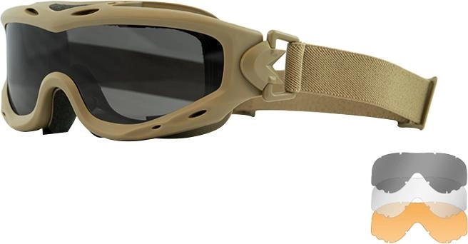 Тактические очки-маска Wiley X SPEAR Matte Tan/ Grey + Clear + Light Rust (SP293T) - изображение 1