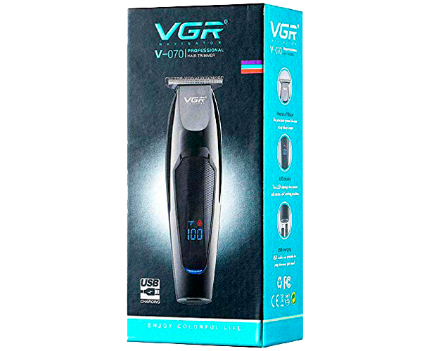 Машинка для стрижки волос, усов и бороды с USB зарядкой VGR V-070 черная 10W (24323-V-070_330) - изображение 6