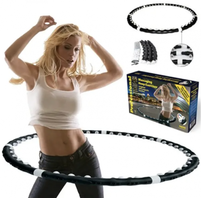 Массажный обруч халахуп Massaging Hoop Exerciser Professional Bradex с магнитами Black (lin-0630-OPTTYT) - изображение 3