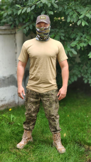 Військова футболка бавовна SINGLE SWORD койот M - зображення 1