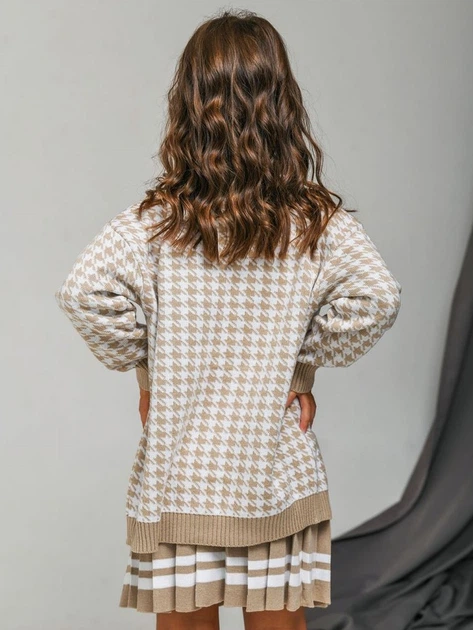 Детский кардиган для девочки ARTKNIT Лапки 26541 116-122 см Бежевый (4823093440173) 