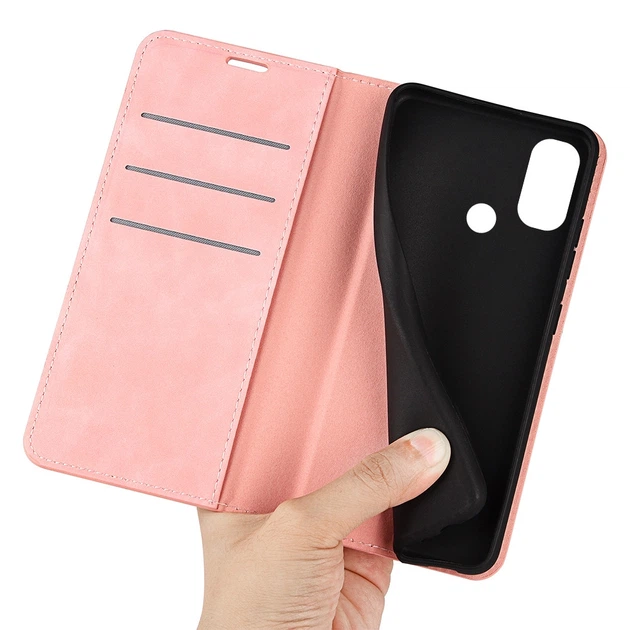 Чехол Taba Retro-Skin для Motorola Moto E20 / E40 книжка кожа PU с визитницей розовый - Фото 6 Чехол Taba Retro-Skin для Motorola Moto E20 / E40 книжка кожа PU с визитницей розовый - изображение 6
