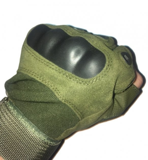 Тактические Перчатки Tactical Gloves PRO беспалые рукавицы олива размер L - изображение 2