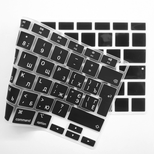 Накладка на клавиатуру Fruct для MacBook Air 13 2020/MacBook Air 13 M1 (2021) EU Черная Украинские буквы - изображение 4