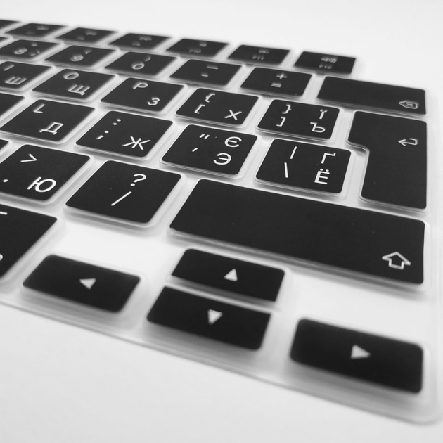 Накладка на клавиатуру Fruct для MacBook Air 15 M2 (2023) / Air 13.6 M2 (2022) / Pro 14 (2021) / Pro 16 (2021) EU Черная Украинские буквы - изображение 3