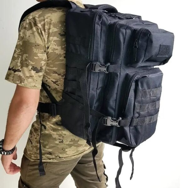 Рюкзак тактический 40л Oxford 600D, Черный - изображение 2