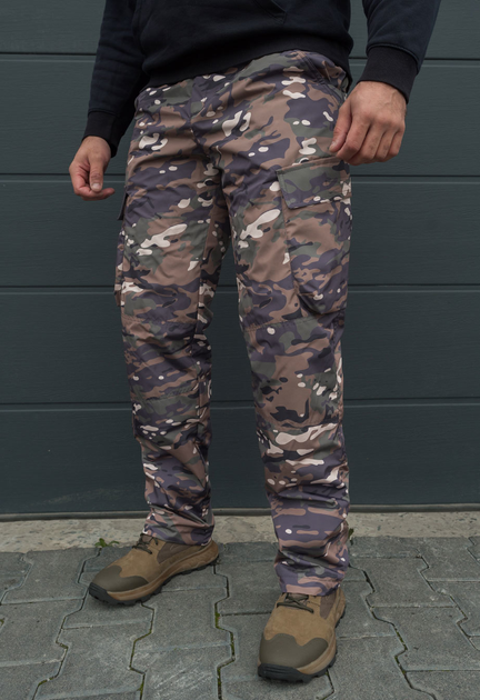 Утеплённые тактические штаны на флисе waterproof M multicam - изображение 1