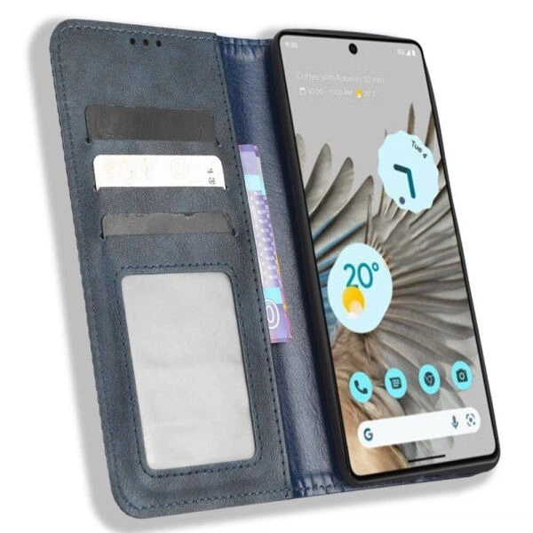 Чехол-книжка Deexe Retro Style для Google Pixel 7 - Blue - изображение 2