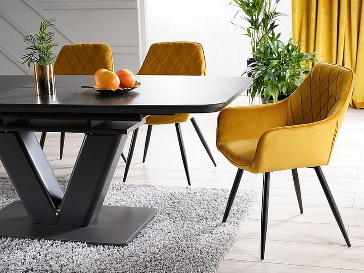 Стул LINEA VELVET черный каркас / карри BLUVEL 68 LINEAVCCU Signal - Фото 4 Стул LINEA VELVET черный каркас / карри BLUVEL 68 LINEAVCCU Signal - изображение 4