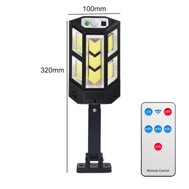 Вуличний ліхтар на сонячній батареї Solar Light SL-900c 59/7COB настінний, акумуляторний, з датчиком руху та пультом - Фото 5 Вуличний ліхтар на сонячній батареї Solar Light SL-900c 59/7COB настінний, акумуляторний, з датчиком руху та пультом - зображення 5