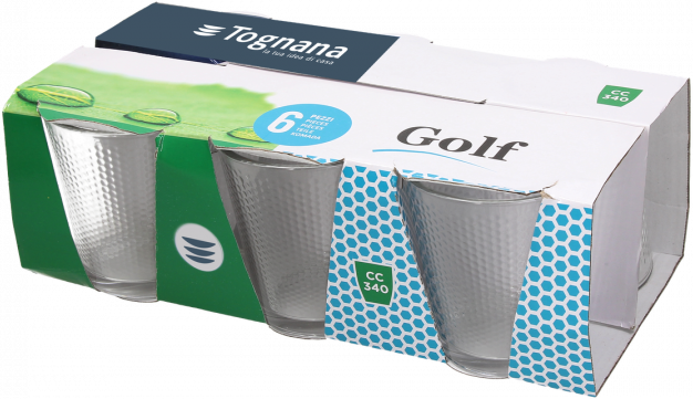 Набор стаканов Tognana Golf 340 мл 6 шт (N3585D6TRAS) - Фото 4 Набор стаканов Tognana Golf 340 мл 6 шт (N3585D6TRAS) - изображение 4