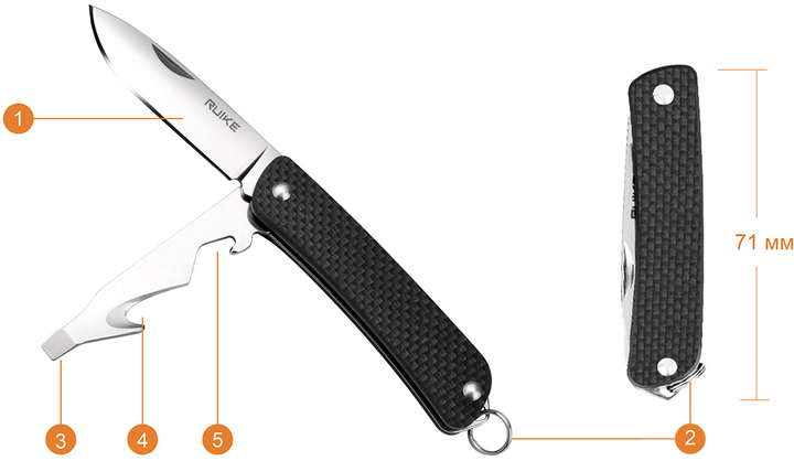 Карманный нож Ruike S21-B Черный - изображение 2
