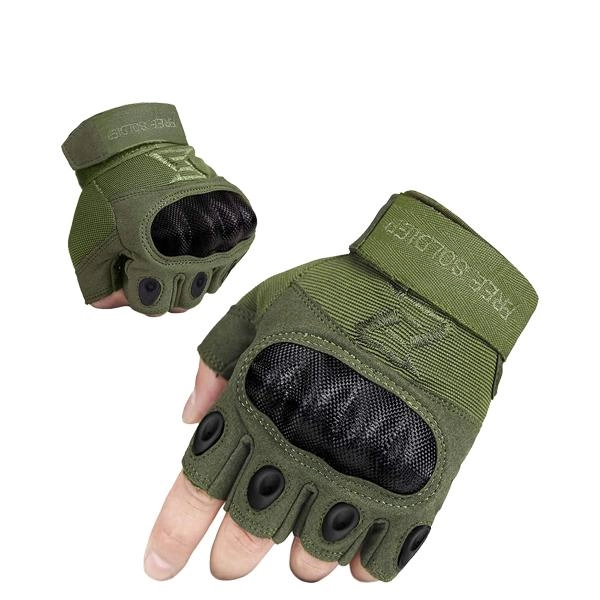Тактические перчатки Free Soldier Green открытые (XL) - изображение 1