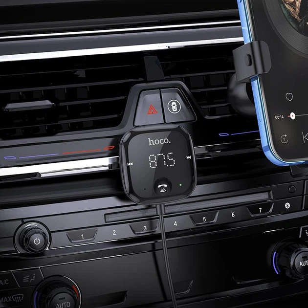 FM-трансмиттер (модулятор) в машину Hoco E65 Bluetooth TF/AUX Черный (E65) - изображение 4