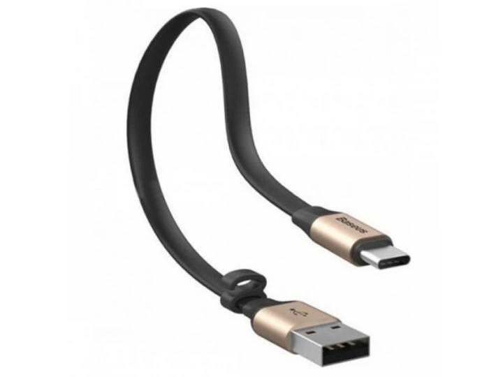 Кабель Baseus Nimble Type-C 2 A короткий плоский провід із фіксатором 0.23 м Gold (CATMBJ-0V) - зображення 3