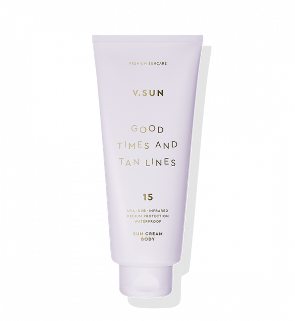 Сонцезахисний крем для тіла V.SUN Good times and tan lines 200 мл з SPF 15 - Фото 1 Сонцезахисний крем для тіла V.SUN Good times and tan lines 200 мл з SPF 15 - зображення 1