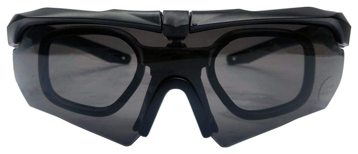 Захисні окуляри Buvele для спортивної стрільби (3 лінзи, знімний адаптер-оправа) - зображення 2