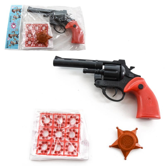 Игрушечный револьвер "Magnum" c пистонами и значком Golden Gun (140GG ...