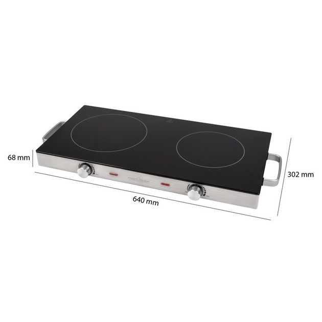 Инфракрасная Плита Настольная 2,8 кВт на 2 Конфорки Profi Cook PC-DKP ...