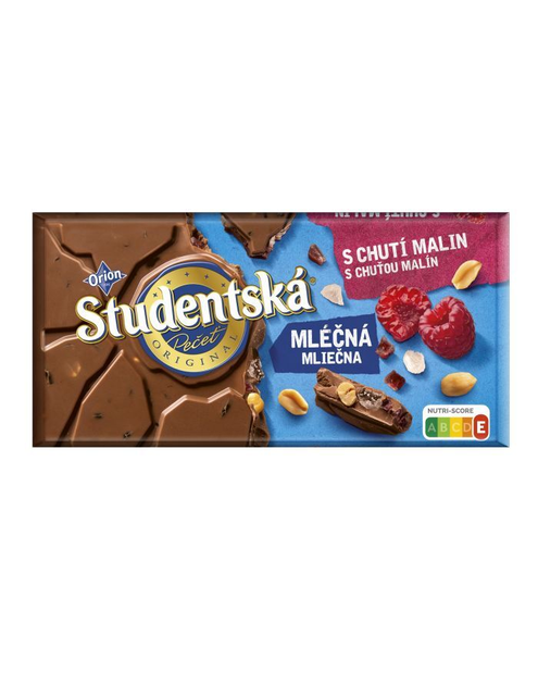 Молочный шоколад с желе Orion Studentska Nestle с арахисом и малиной ...