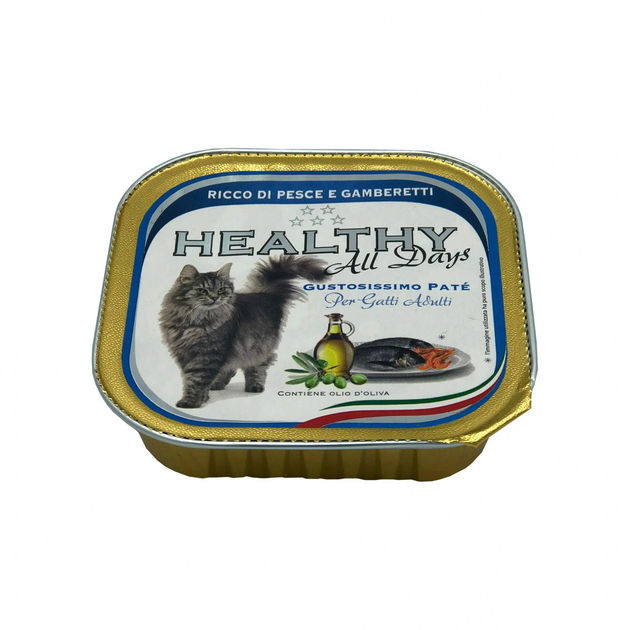 Healthy AllDays Cat Pate’ Rich in Fish With Shrimps 100г вологий корм ...