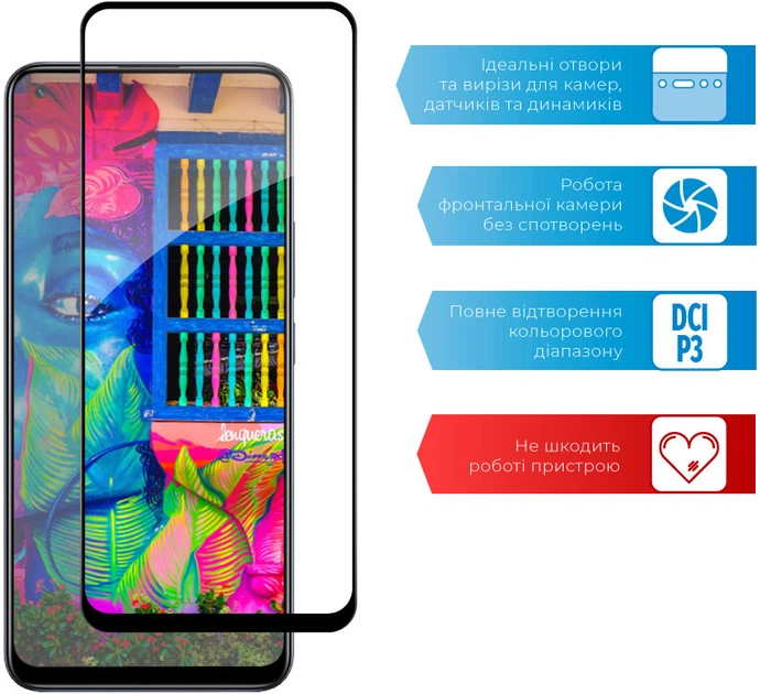 Защитное стекло для смартфона Realme 8/8 Pro ACCLAB 9H Black (1283126523205) - изображение 5