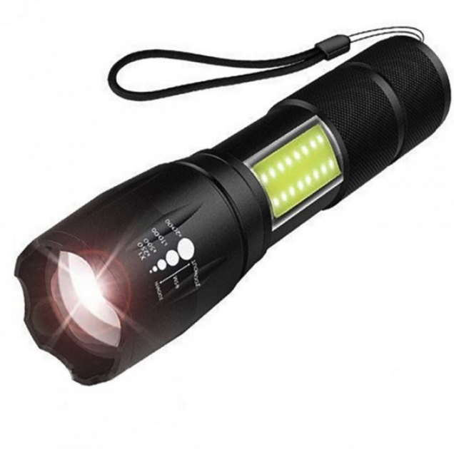 Ручний ліхтар компактний акумуляторний ліхтарик ZOOM BL29 COB LIGHT діод T6 З БІКОВІ СВІТЛОМ (Заряд від USB кабелю) - Фото 5 Ручний ліхтар компактний акумуляторний ліхтарик ZOOM BL29 COB LIGHT діод T6 З БІКОВІ СВІТЛОМ (Заряд від USB кабелю) - зображення 5
