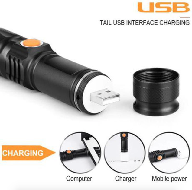 Качественный аккумуляторный фонарик X-Balog BL-616 (заряд от USB) металлический BLACK - Фото 2 Качественный аккумуляторный фонарик X-Balog BL-616 (заряд от USB) металлический BLACK - изображение 2