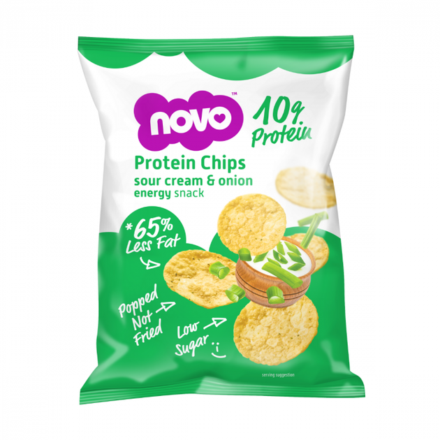 Protein Chips 30 г - NOVO кремова цибуля - 30 g (5060350560819) - Фото 1 Protein Chips 30 г - NOVO кремова цибуля - 30 g (5060350560819) - зображення 1