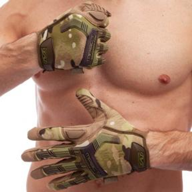 Рукавички тактичні MECHANIX MPACT BC-5622 Матеріал: фліс, PL (поліестер), PVC (полівінілхлорид) Розмір: L Колір: Камуфляж Multicam - зображення 1