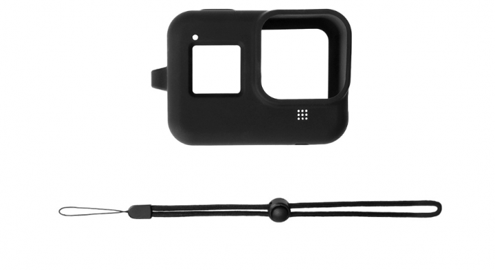 Силиконовый чехол, футляр для экшн камер с ремешком GoPro Hero 8 - черный (код № XTGP549) - изображение 3