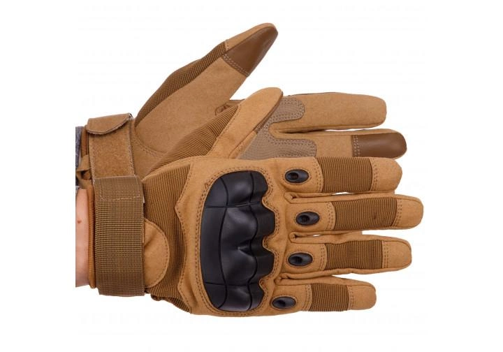 Тактичні рукавиці WS-Gloves койот розмір L (повнопалі воєнні з закритими пальцями осінь-зима для воєнних ЗСУ) WSTGBR11 - зображення 2