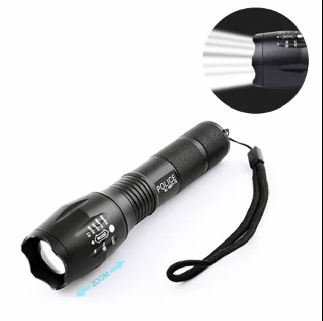 Ліхтар ручний акумуляторний металевий ліхтарик BL-1831 з ZOOM діод Cree XM-L T6 (працює від акумулятора та від батарейок) - зображення 9