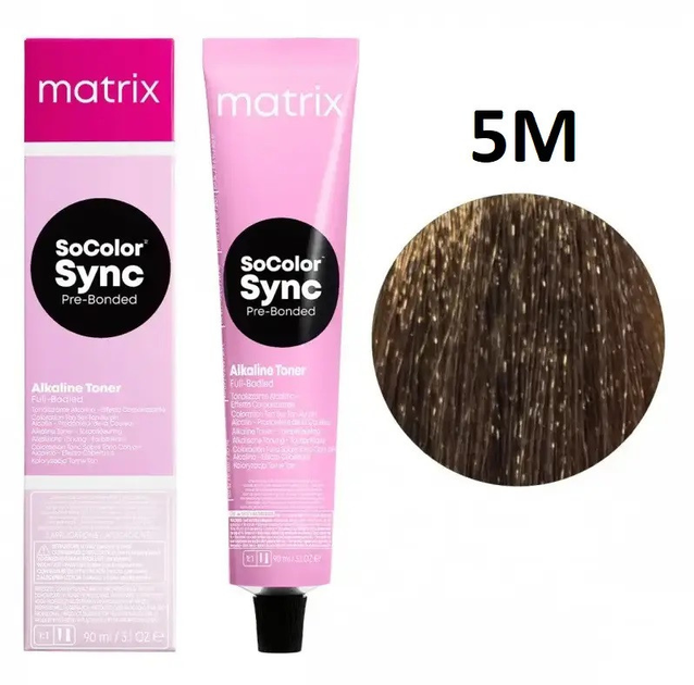 Крем-краска для волос без аммиака Matrix Color Sync 5M Светлый шатен ...